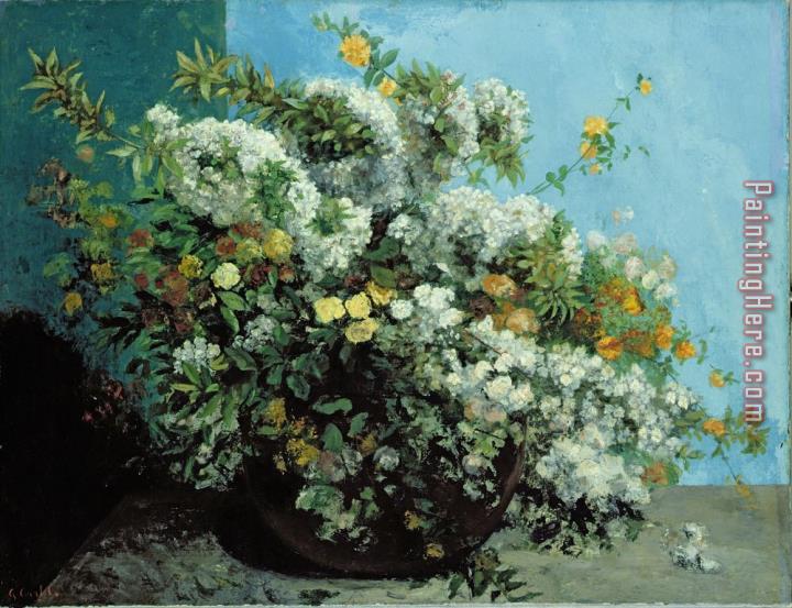 Gustave Courbet Flowering Branches and Flowers